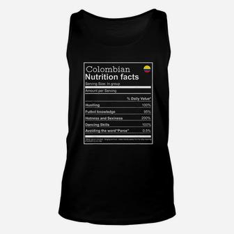 Colombian Nutrition Facts Funny Cool Graphic Unisex Tank Top - Seseable
