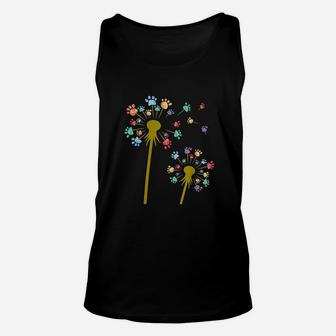 Colored Dog Paws Unisex Tank Top - Seseable