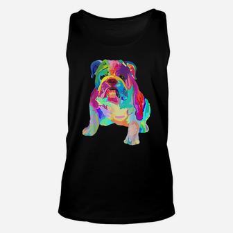 Colorful Cool English Bulldogs Unisex Tank Top - Seseable