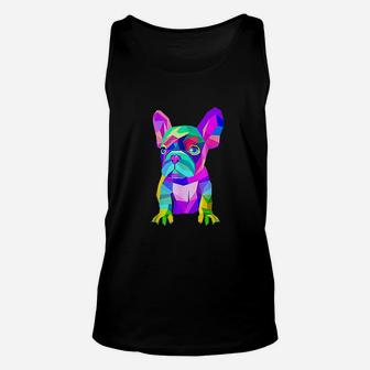 Colorful French Bulldog Unisex Tank Top - Seseable