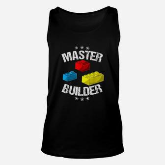 Cool Master Builder Funny Building Blocks Gift Men Women Unisex Tank Top | Seseable UK