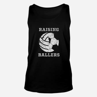 Cool Raising Ballers Men Soccer Volleyball Dad Gifts Unisex Tank Top - Seseable
