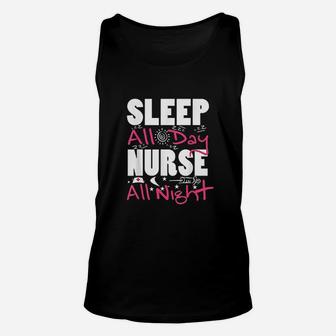 Cool Sleep All Day Nurse All Night Rn Night Shift Nurse Gift Unisex Tank Top - Seseable