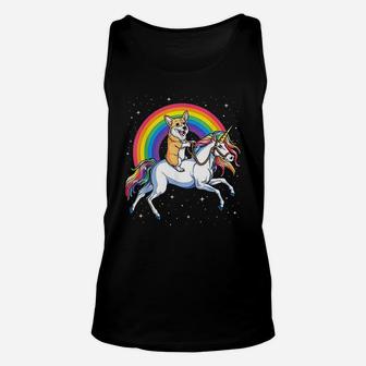 Corgi Unicorn Girls Space Galaxy Rainbow Corgicorn Unisex Tank Top - Seseable