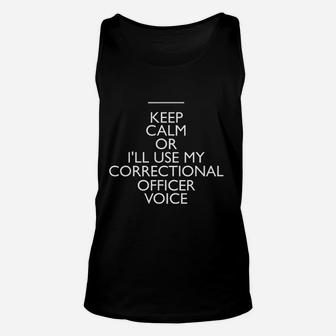 Corrections Officer Voice Funny Corrections Gift Unisex Tank Top - Seseable