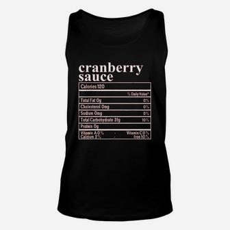 Cranberry Sauce Nutrition Costume Funny Thanksgiving Unisex Tank Top - Seseable