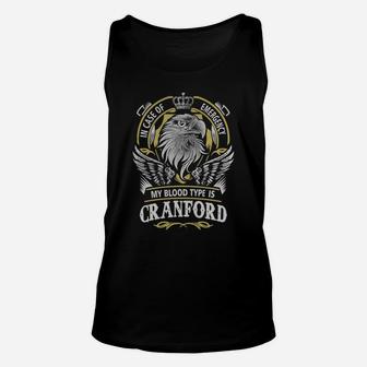 Cranford In Case Of Emergency My Blood Type Is Cranford Gifts T Shirt Unisex Tank Top - Seseable