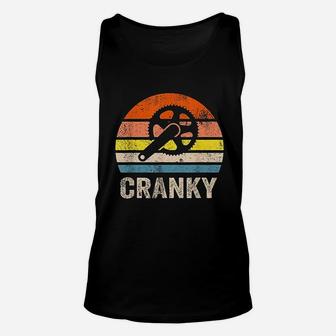 Cranky Vintage Sun Funny Bicycle Lovers Cycling Cranky Unisex Tank Top - Seseable