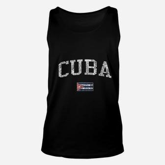 Cuba Vintage Sports Design Cuban Flag Unisex Tank Top - Seseable