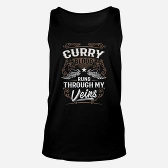 Curry Shirt . Curry Blood Runs Through My Veins - Curry Tee Shirt, Curry Hoodie, Curry Family, Curry Tee, Curry Name, Curry Lover Unisex Tank Top - Seseable