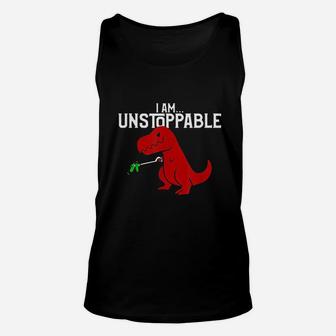 Cute And Funny I Am Unstoppable T-rex Dinosaur Unisex Tank Top - Seseable