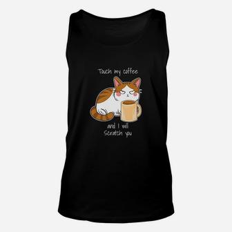 Cute Angry Cat Coffee Monday Caffeine Unisex Tank Top - Seseable