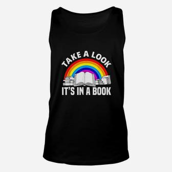 Cute Book Reader Rainbow Book Unisex Tank Top - Seseable