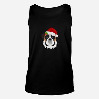 Cute Boxer With Santa Hat And Beard Christmas Gifts Unisex Tank Top - Seseable