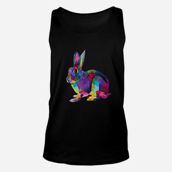 Cute Bunny Colorful Artistic Rabbit Lovers Cute Owners Gift Unisex Tank Top - Seseable