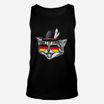 Cute Cat German Flag Oktoberfest Pride Germany Festival Unisex Tank Top - Seseable