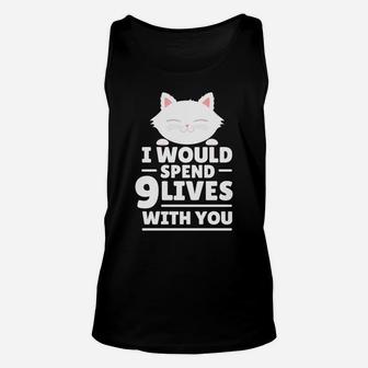 Cute Cat Novelty Valentines Day Gift For Him For Her Unisex Tank Top - Seseable