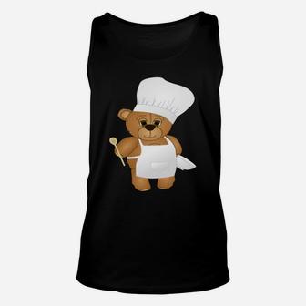 Cute Chef Teddy Bear Unisex Tank Top - Seseable