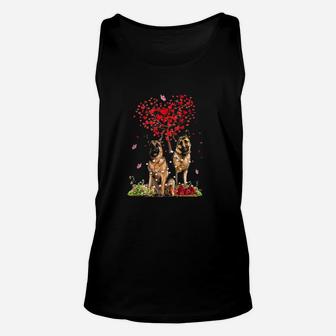 Cute Couple German Shepherd Valentines Day Dog Loves Gifts Unisex Tank Top - Seseable