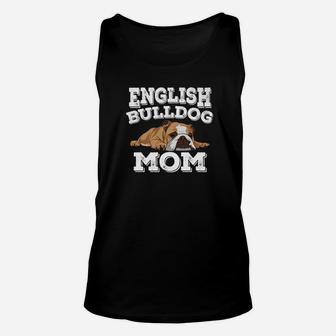 Cute Funny English Bulldog Mom Unisex Tank Top - Seseable