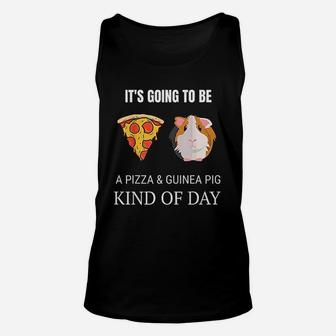 Cute Funny Guinea Pig Lover Pizza Lover Graphic Unisex Tank Top - Seseable
