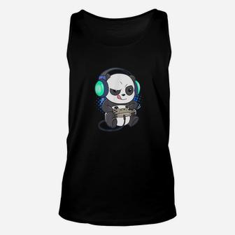 Cute Gaming Panda Video Game Computer Player Videogame Pc Unisex Tank Top - Seseable