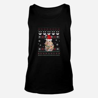 Cute Hamster Ugly Christmas Light Pajama Gift Unisex Tank Top - Seseable