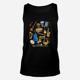 Cute Little Boys Musical Instruments Fans Funny Gift Unisex Tank Top - Seseable