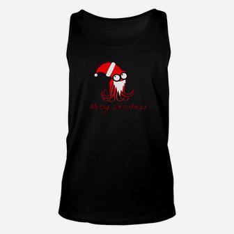 Cute Octopus With Santa Clause Hat And Beard Christmas Unisex Tank Top - Seseable