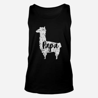 Cute Papa Llama Animal Dad First Fathers Day Outfit Unisex Tank Top - Seseable