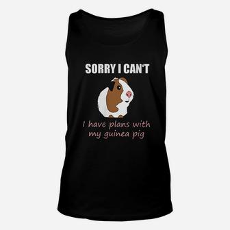 Cute Sorry I Have Plans With My Guinea Pig Unisex Tank Top - Seseable