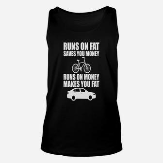 Cycling Runs On Fat Saves You Money Unisex Tank Top - Seseable