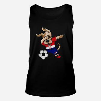 Dabbing Dog Croatia Soccer Jersey Croatian Football Lovers Unisex Tank Top - Seseable