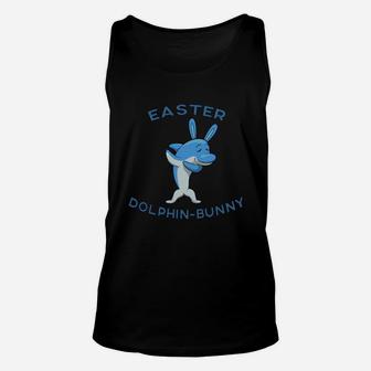 Dabbing Easter Bunny Shirt Easter Dolphin-bunny T-shirt Unisex Tank Top - Seseable