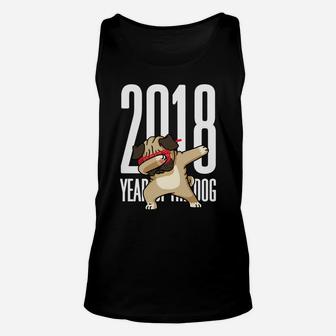 Dabbing Pug New Years 2018 Year Of The Dog Unisex Tank Top - Seseable