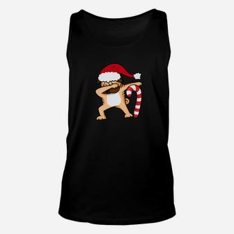 Dabbing Pug Shirt Christmas Pug Dog Santa Unisex Tank Top - Seseable