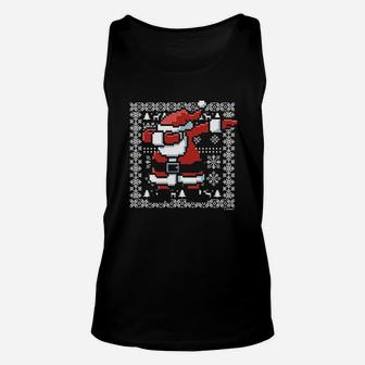 Dabbing Santa Claus Ugly Christmas Sweater Unisex Tank Top - Seseable