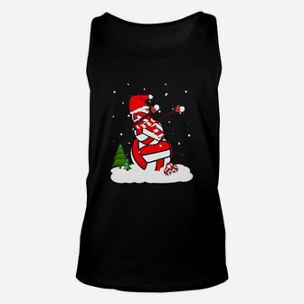Dabbing Snowman Volleyball Christmas Funny Tshirts Unisex Tank Top - Seseable