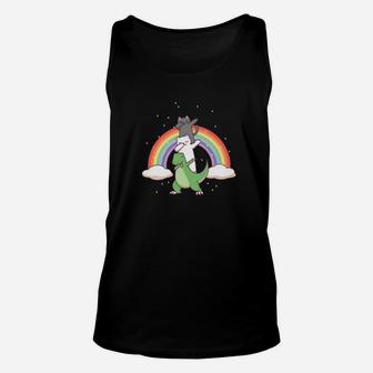 Dabbing Trex Dinosaur Polar Bear Kitty Cat Funny Unisex Tank Top - Seseable