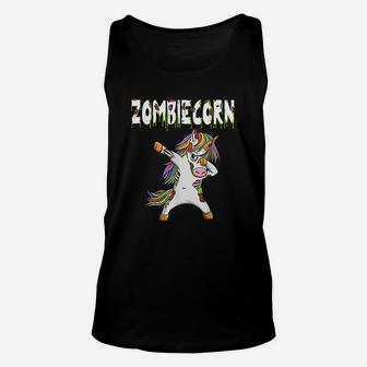Dabbing Zombie Unicorn Zombiecorn Halloween Costume Boy Girl Unisex Tank Top - Seseable