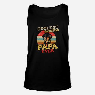 Dachshund Coolest Dog Papa, best christmas gifts for dad Unisex Tank Top - Seseable