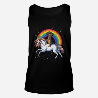 Dachshund Unicorn Space Galaxy Rainbow Dog Unisex Tank Top - Seseable