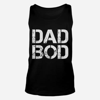 Dad Bod Rough Strong 90s White Stencil Text Unisex Tank Top - Seseable