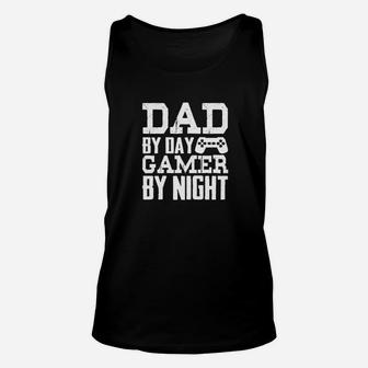 Dad By Day Gamer By Night Unisex Tank Top - Seseable
