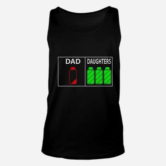 Dad Of Three Daughters Funny Fathers Day Gift Unisex Tank Top - Seseable