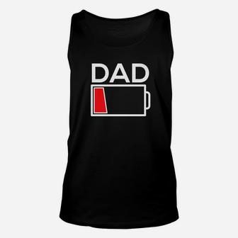 Dad Parenting Low Battery Fathers Day Gif Premium Unisex Tank Top - Seseable