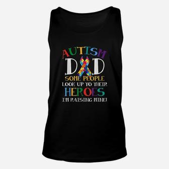 Dad Puzzle Ribbon Son Is My Hero Awareness Unisex Tank Top - Seseable