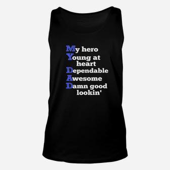 Dad Shirt Funny Fathers Day Gift Hero Daddy Premium Unisex Tank Top - Seseable
