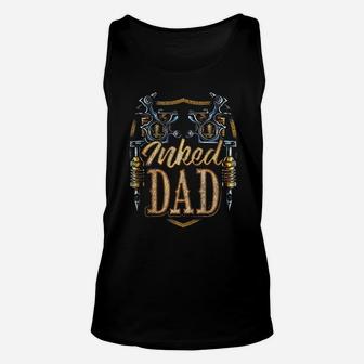 Dad Tattooed Father Unisex Tank Top - Seseable
