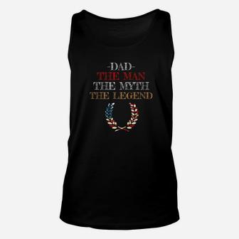 Dad The Man Myth Legend Gift Father Daddy Unisex Tank Top - Seseable